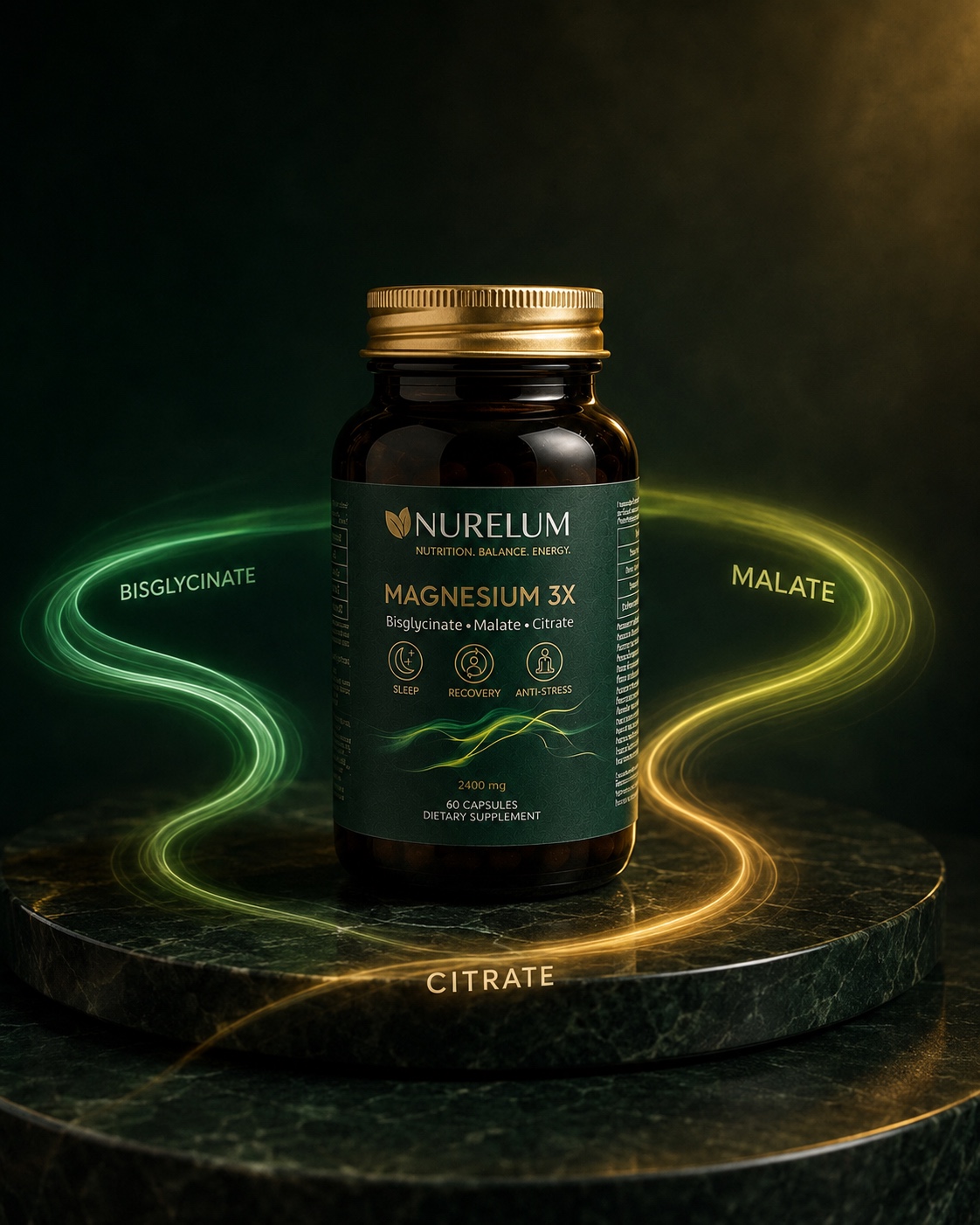 Nurelum Magnesium 3X — күңгірт шыны банка